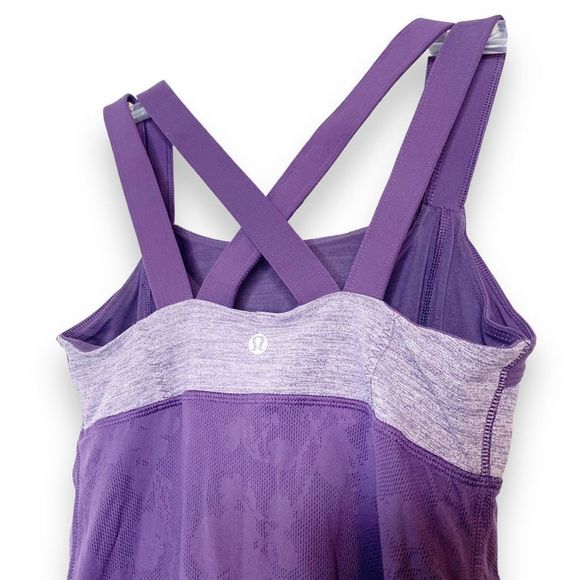 Lululemon Chaturanga Luxtreme Double Strap Tank Bra Top in Concord Grape, size 6 - Picture 9 of 15